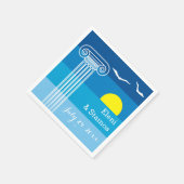 Griekse kolommen en zeegarenden Griekse strandbrui Servet (Hoek)