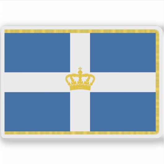 Griekse Koninklijke Vlag (1936-1970) Sticker (Voorkant)