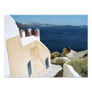 Griekse krant santorini foto afdruk