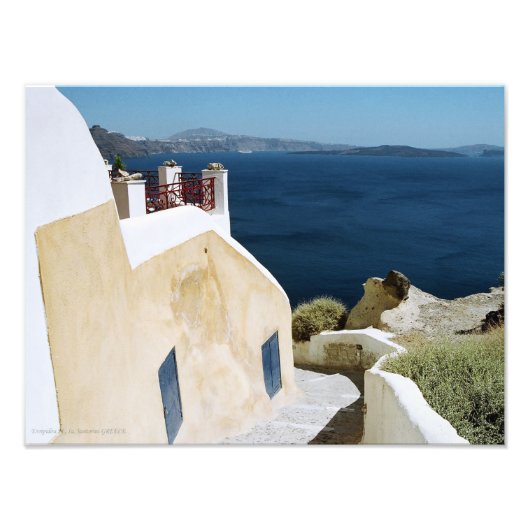 Griekse krant santorini foto afdruk (Voorkant)