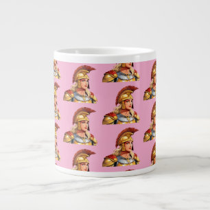 Griekse krijger vrouwenprofiel in klassieke grote koffiekop