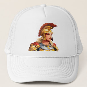 Griekse krijgster vrouwenprofiel in klassieke stij trucker pet