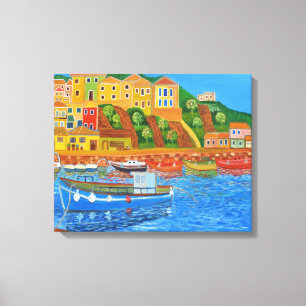 Griekse Kust 2 Canvas Afdruk