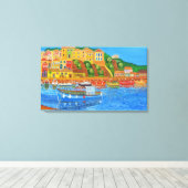 Griekse kust 2 canvas afdruk (Insitu (Houten vloer))