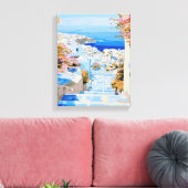 Griekse kust canvas afdruk (Insitu (Woonkamer))