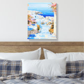 Griekse kust canvas afdruk (Insitu (Slaapkamer))