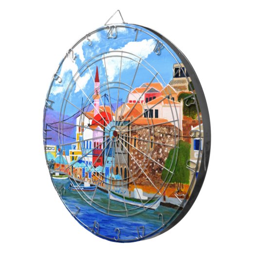 Griekse kust dartbord (Voorkant Rechts)