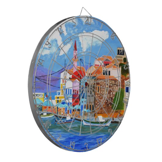 Griekse kust dartbord (Voorkant Links)