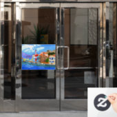 Griekse kust raamsticker (Kantoordeur)