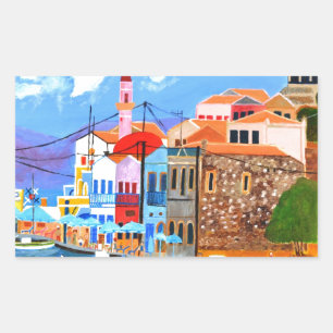 Griekse kust rechthoekige sticker