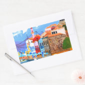 Griekse kust rechthoekige sticker (Envelop)