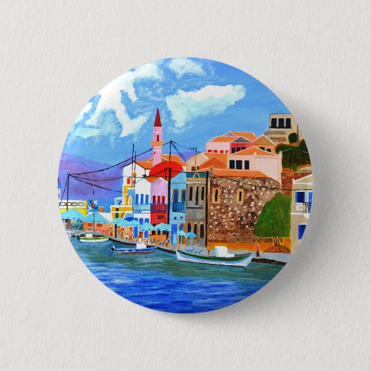Griekse kust ronde button 5,7 cm (Voorkant)