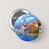 Griekse kust ronde button 5,7 cm (Voorkant /achterkant)