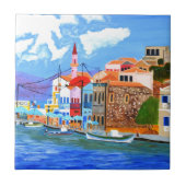 Griekse kust tegeltje (Voorkant)