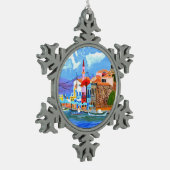 Griekse kust tin sneeuwvlok ornament (Links)