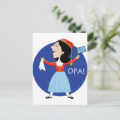 Griekse Lady Dancing Briefkaart (Staand voorkant)