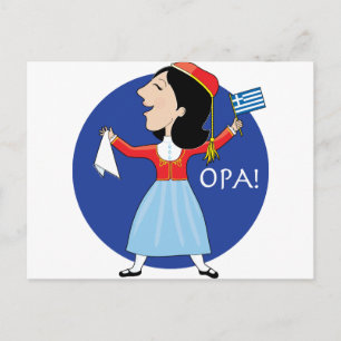 Griekse Lady Dancing Briefkaart