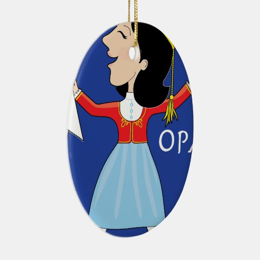 Griekse Lady Dancing Keramisch Ornament (Rechts)