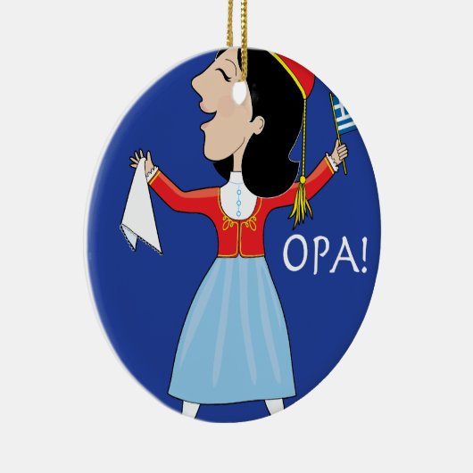 Griekse Lady Dancing Keramisch Ornament (Rechts)