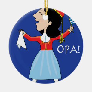 Griekse Lady Dancing Keramisch Ornament