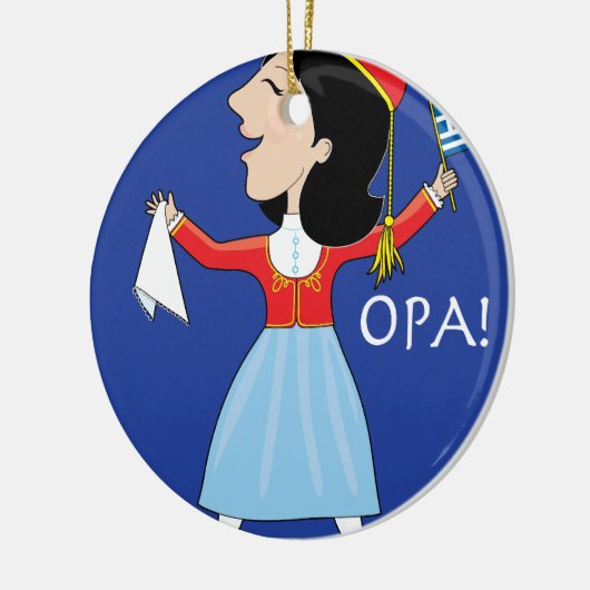 Griekse Lady Dancing Keramisch Ornament (Links)