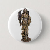 GRIEKSE LADY FORTUNA STATUE RONDE BUTTON 5,7 CM (Voorkant)
