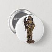 GRIEKSE LADY FORTUNA STATUE RONDE BUTTON 5,7 CM (Voorkant /achterkant)