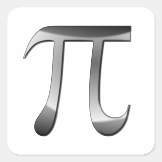 Griekse letter Pi symbool Vierkante Sticker (Voorkant)