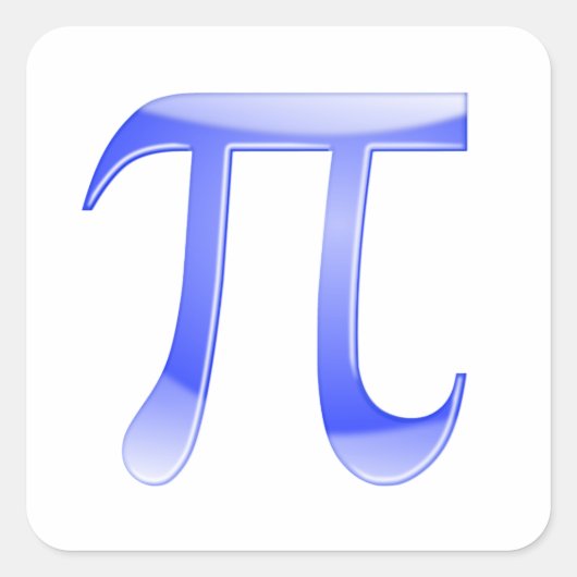 Griekse letter Pi symbool Vierkante Sticker (Voorkant)