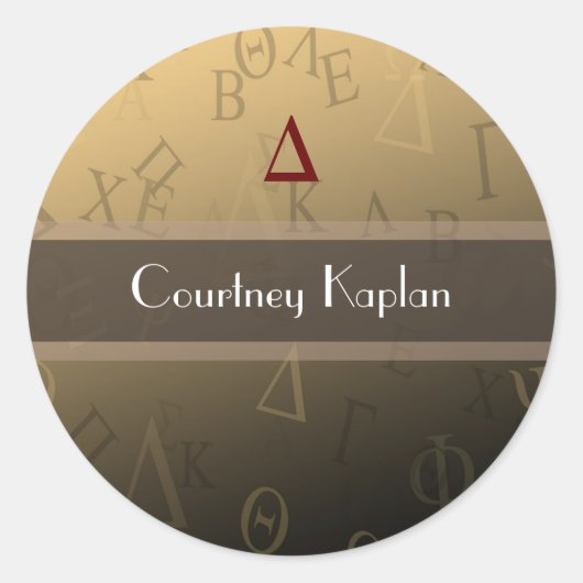 Griekse Leven Stickers, Monogram Ronde Sticker (Voorkant)