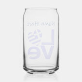 Griekse LIEFDE Blauwe Persoonlijke Blikvorm Glas (Achterkant)