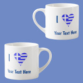 Griekse Liefde Hart Vlag Blauw Personalisatie Espresso Kop