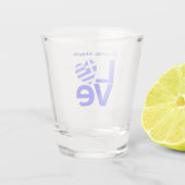 Griekse liefdesvlag in blauw, gepersonaliseerd shot glas (Achterkant)