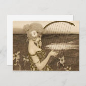 Griekse Maagd met Harp Briefkaart (Voorkant / Achterkant)