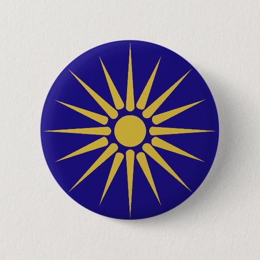 Griekse Macedonië, Griekse vlag Ronde Button 5,7 Cm (Voorkant)