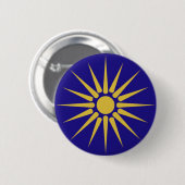 Griekse Macedonië, Griekse vlag Ronde Button 5,7 Cm (Voorkant /achterkant)