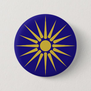 Griekse Macedonië, Griekse vlag Ronde Button 5,7 Cm