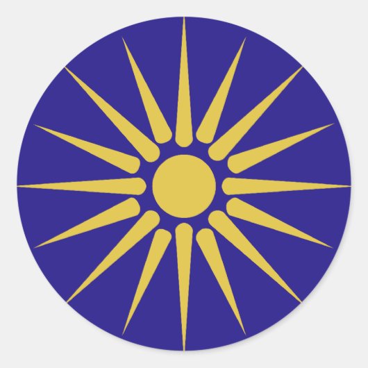 Griekse Macedonië, Griekse vlag Ronde Sticker (Voorkant)