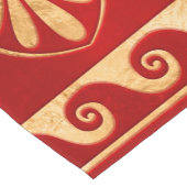 Griekse mander - Grieks versiering - goud op rood Korte Tafelloper (Hoek)