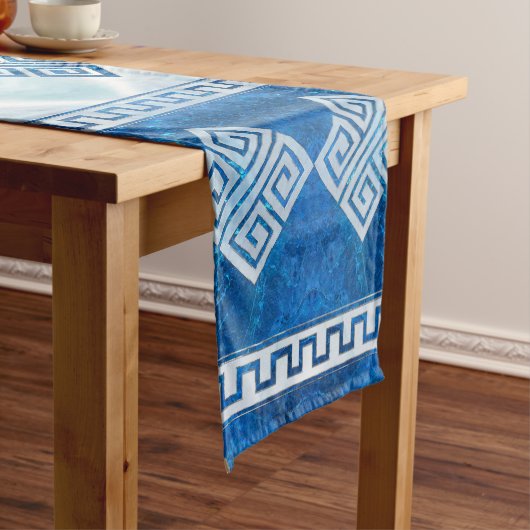 Griekse mander - Griekse keizersteen en parel Korte Tafelloper (Voorbeeld)