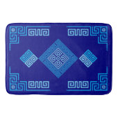 Griekse mander - Griekse sleutel - blauwe schaduwe Badmat (Voorkant)