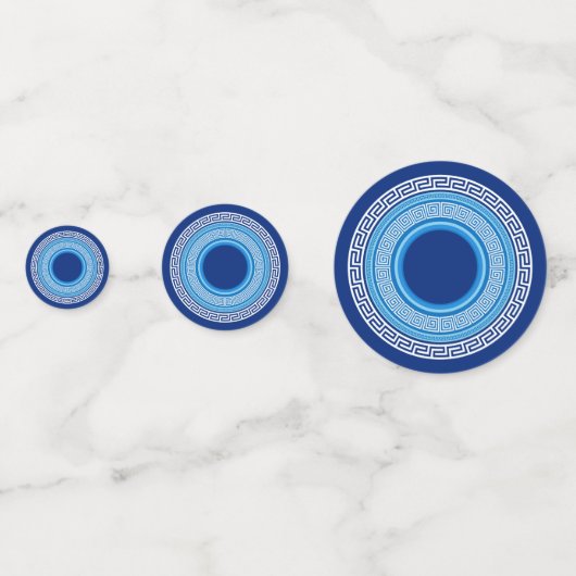 Griekse mander - Griekse sleutel - blauwe schaduwe Confetti (Achterkanten)