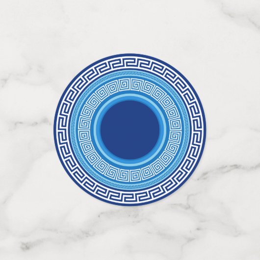 Griekse mander - Griekse sleutel - blauwe schaduwe Confetti (Kleine voorkant)