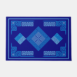 Griekse mander - Griekse sleutel - blauwe schaduwe Deurmat
