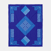 Griekse mander - Griekse sleutel - blauwe schaduwe Fleece Deken (Voorkant)