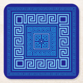 Griekse mander - Griekse sleutel - blauwe schaduwe Kartonnen Onderzetters (Voorkant)