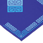 Griekse mander - Griekse sleutel - blauwe schaduwe Korte Tafelloper (Hoek)