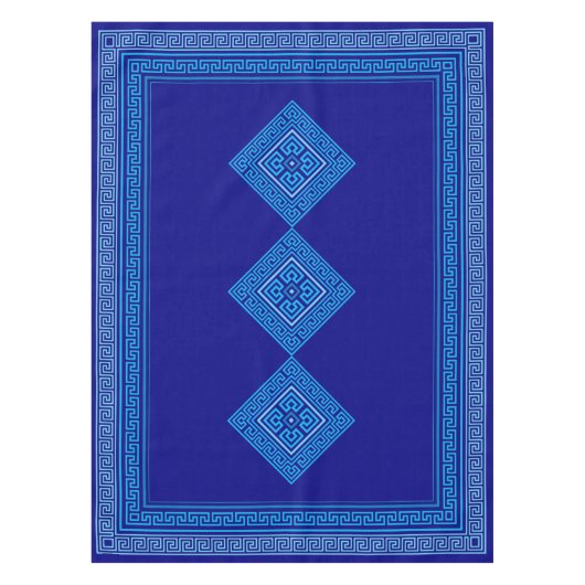 Griekse mander - Griekse sleutel - blauwe schaduwe Tafelkleed (Voorkant)