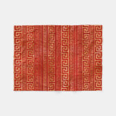 Griekse mander - Griekse sleutel - Goud op rood Fleece Deken (Voorkant (Horizontaal))