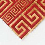 Griekse mander - Griekse sleutel - Goud op rood Fleece Deken (Hoek)